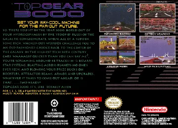 Top Gear 3000 (USA) box cover back